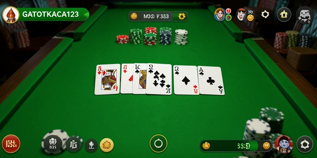 Tampilan menarik dari gameplay Gaple di GATOTKACA123.