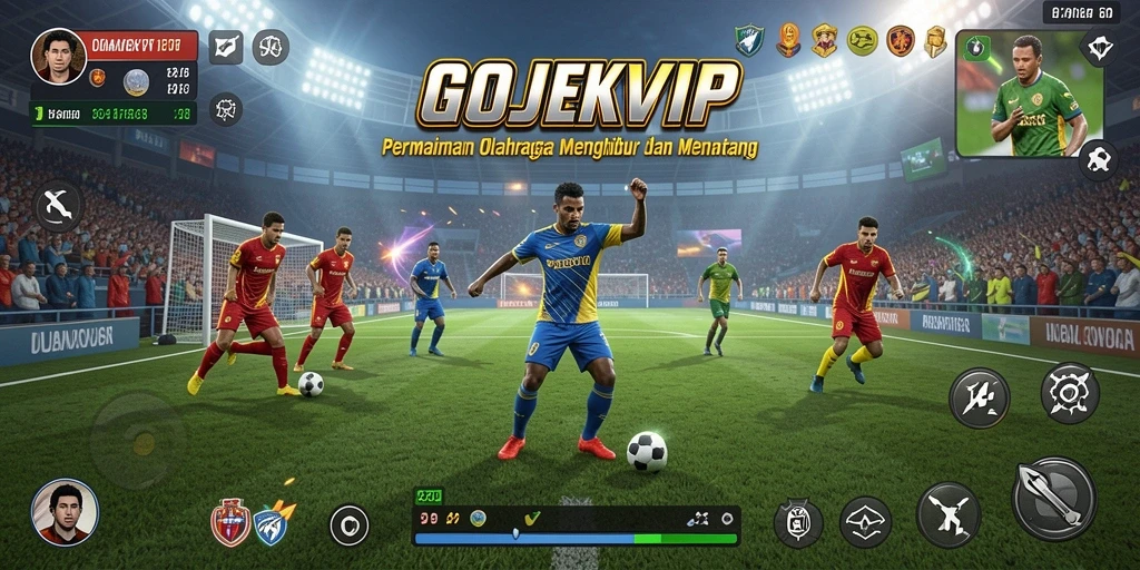 Screenshot gameplay menghibur dari GOJEKVIP dengan pertandingan olahraga.