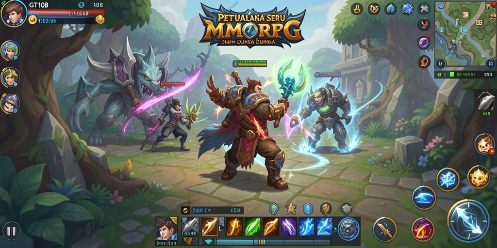 Tampilan gameplay seru GT108 di dunia MMORPG yang imersif.