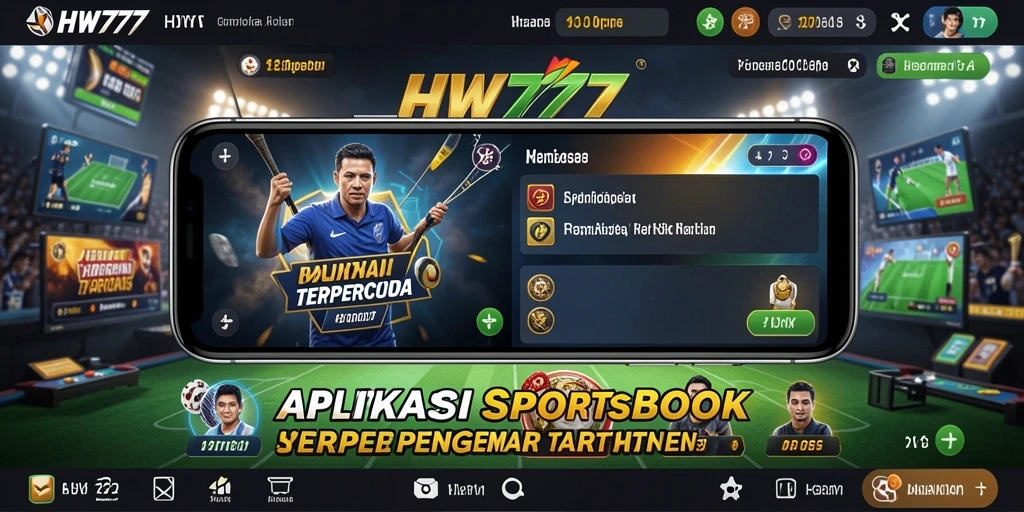 Tampilan antarmuka utama HW777 saat melakukan taruhan olahraga.