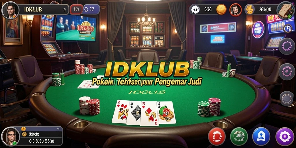 Tampilan gameplay Poker yang mendebarkan di IDKLUB.
