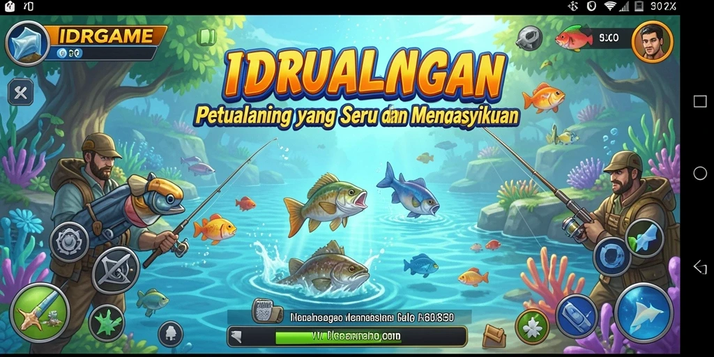 Tampilan gameplay seru saat memancing ikan besar di IDRGAME.