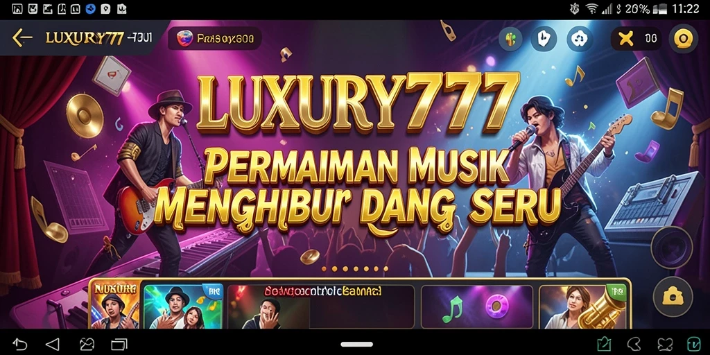 Tampilan gameplay LUXURY777 dengan berbagai lagu menarik.