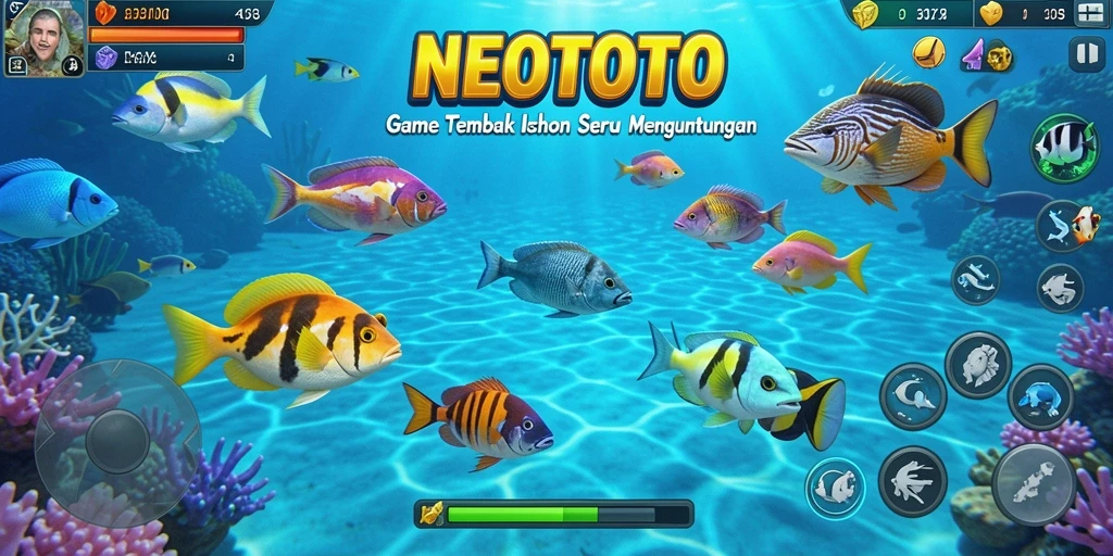Tampilan gameplay seru di NEOTOTO dengan grafis Tembak Ikan yang menarik.