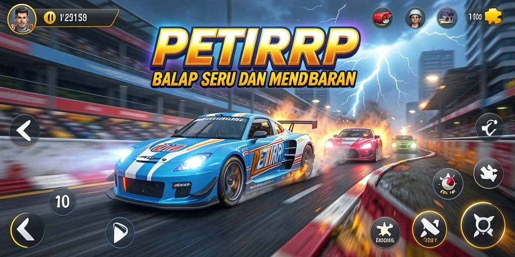 Tampilan seru saat balapan di PETIRRP dengan lintasan yang menantang.
