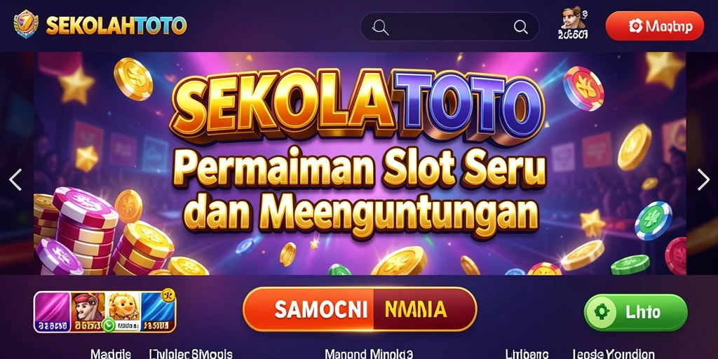 Screenshot gameplay SEKOLAHTOTO saat putaran slot berlangsung.